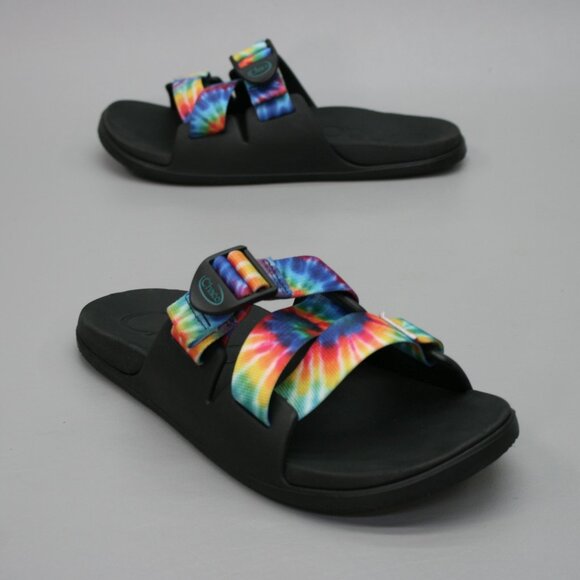 Chaco Ladies 9 CHILLOS Tie Dyed Rainbow Mules Shoes Slides Sandals - JCH108782 - Picture 1 of 12